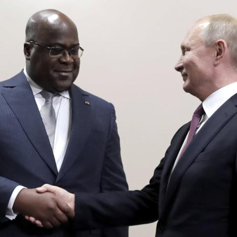 Le Président de la RDC, Félix Tshisekedi et son homologue russe Vladimir Poutine