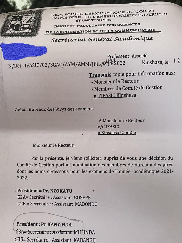 Mise en place des jurys des examens, dernier scandale en date signé Kambayi Bwatshia
