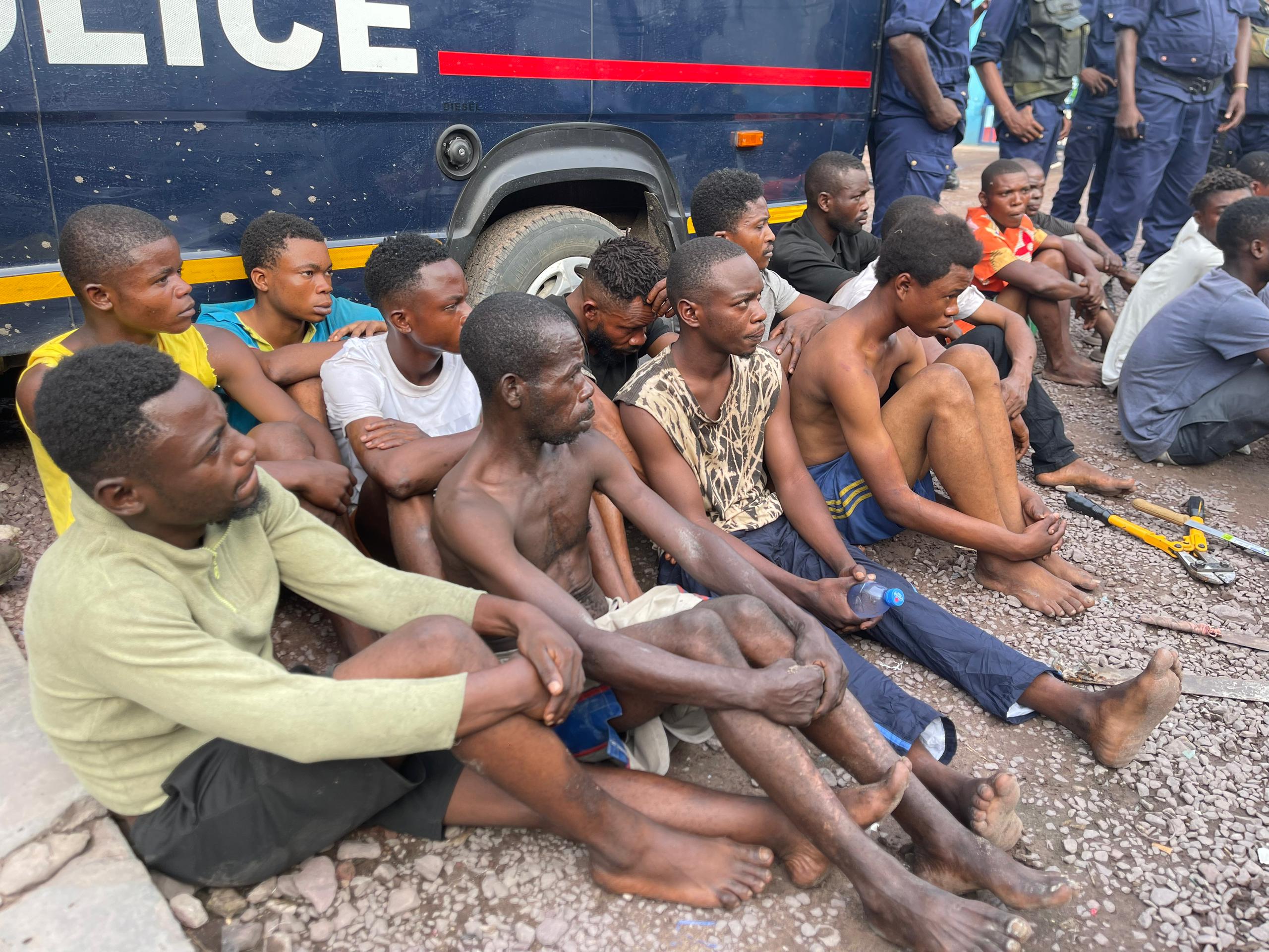 Quelques présumés criminels interpellés par la PNC/Kinshasa à Mont Ngafula