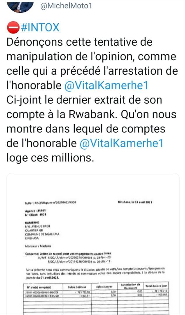 michel Moto capture tweet