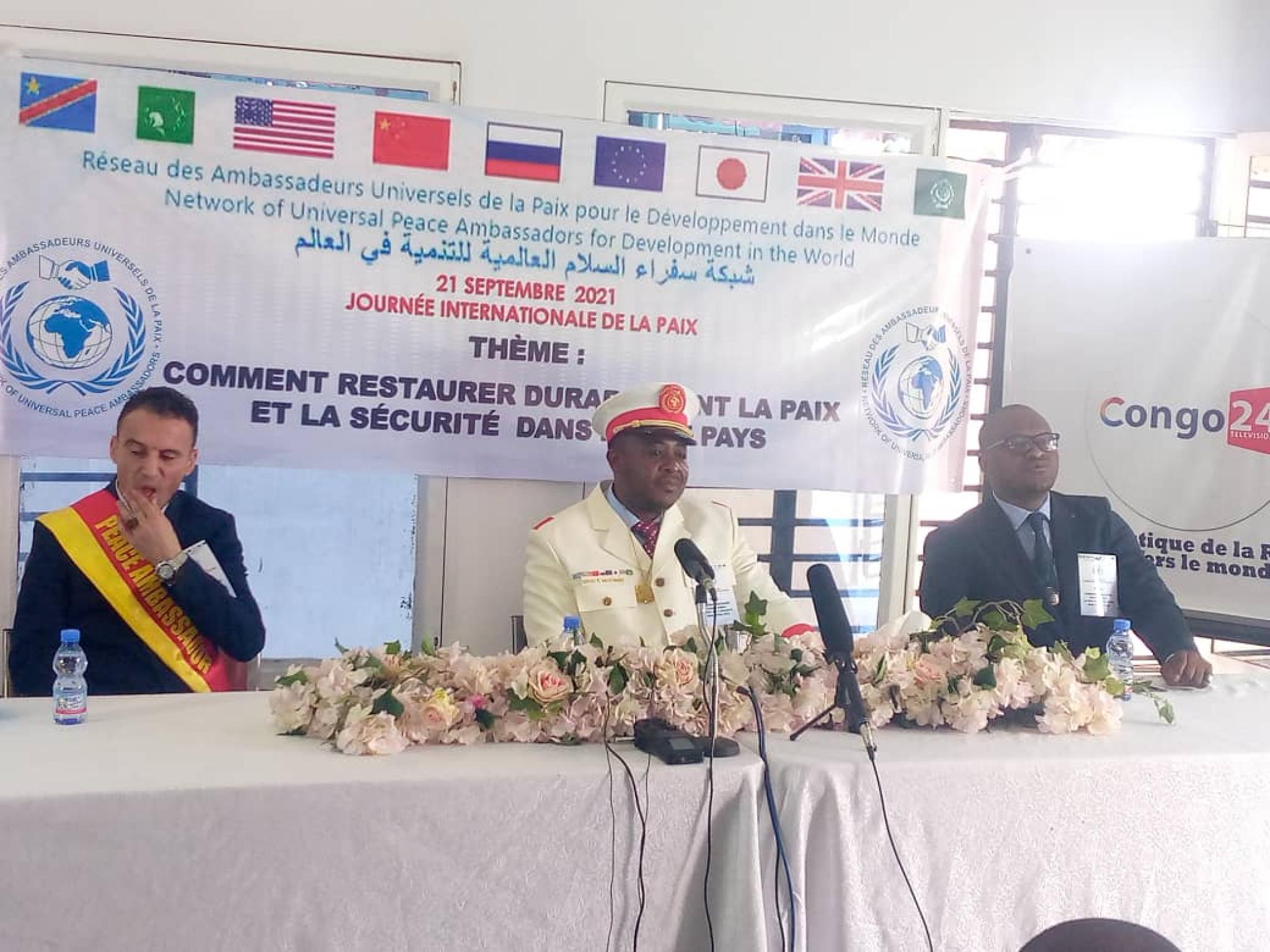Point de presse tenu, mardi 21 septembre à Kinshasa, par le réseau des Ambassadeurs Universels de la paix pour le développement dans le Monde