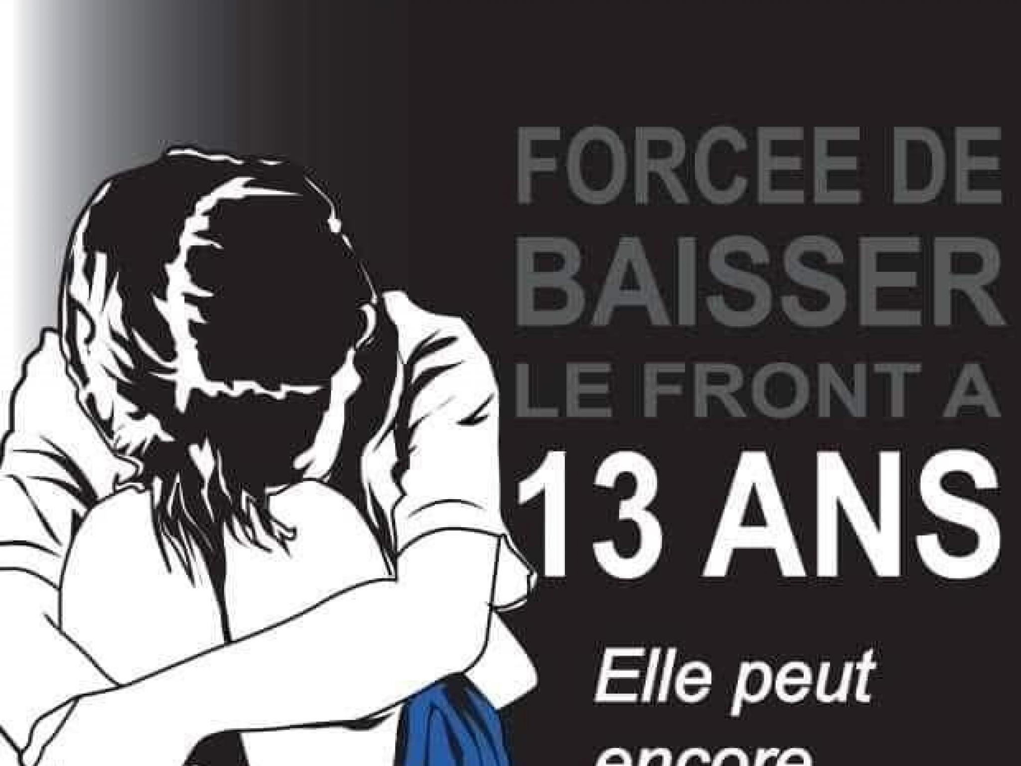 Affiche exploitée pendant la campagne de lutte contre le viol sur mineures