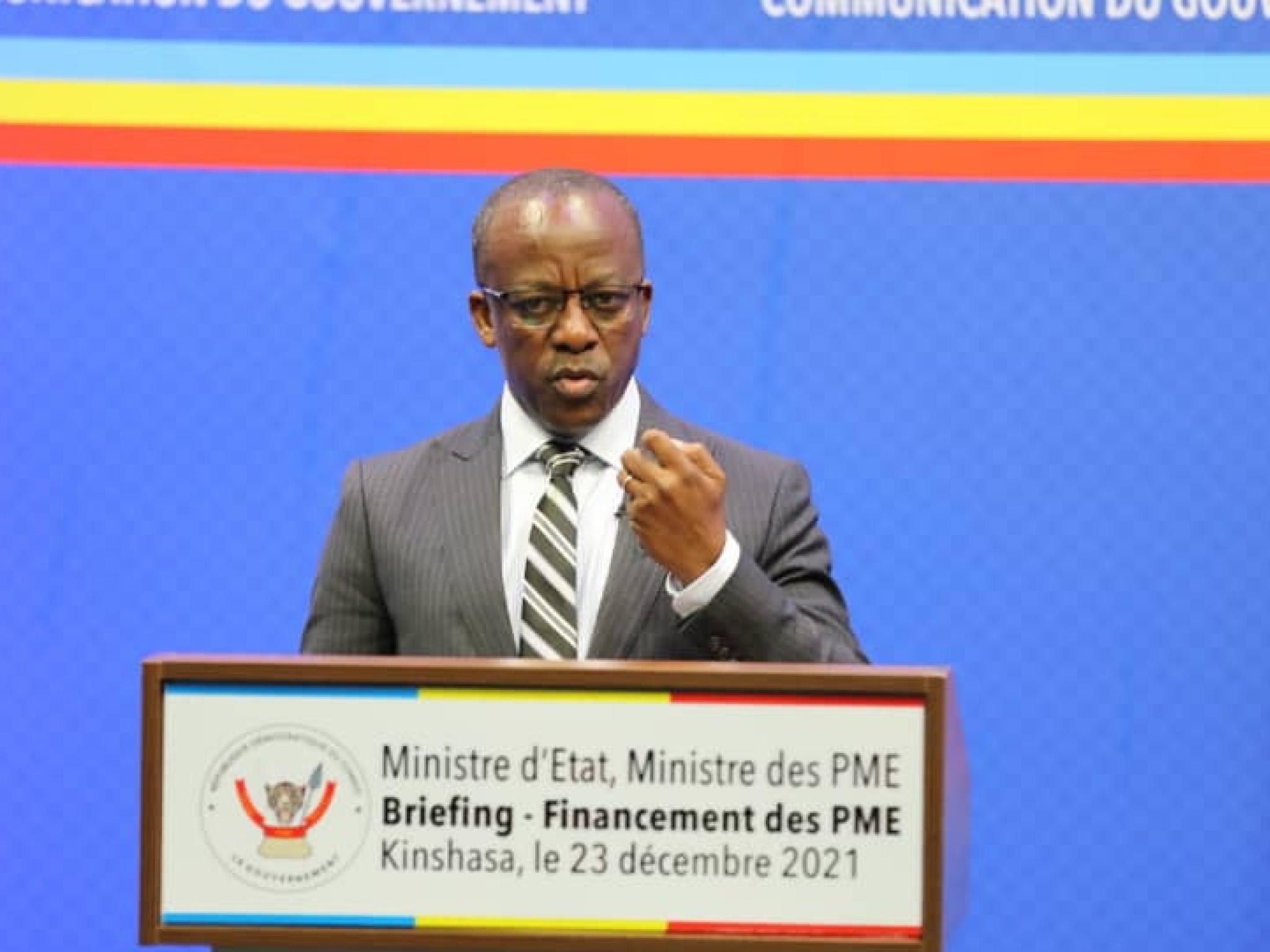 Le ministre d'État chargé des Petites et moyennes entreprises, Eustache Muhanzi Mumbembe