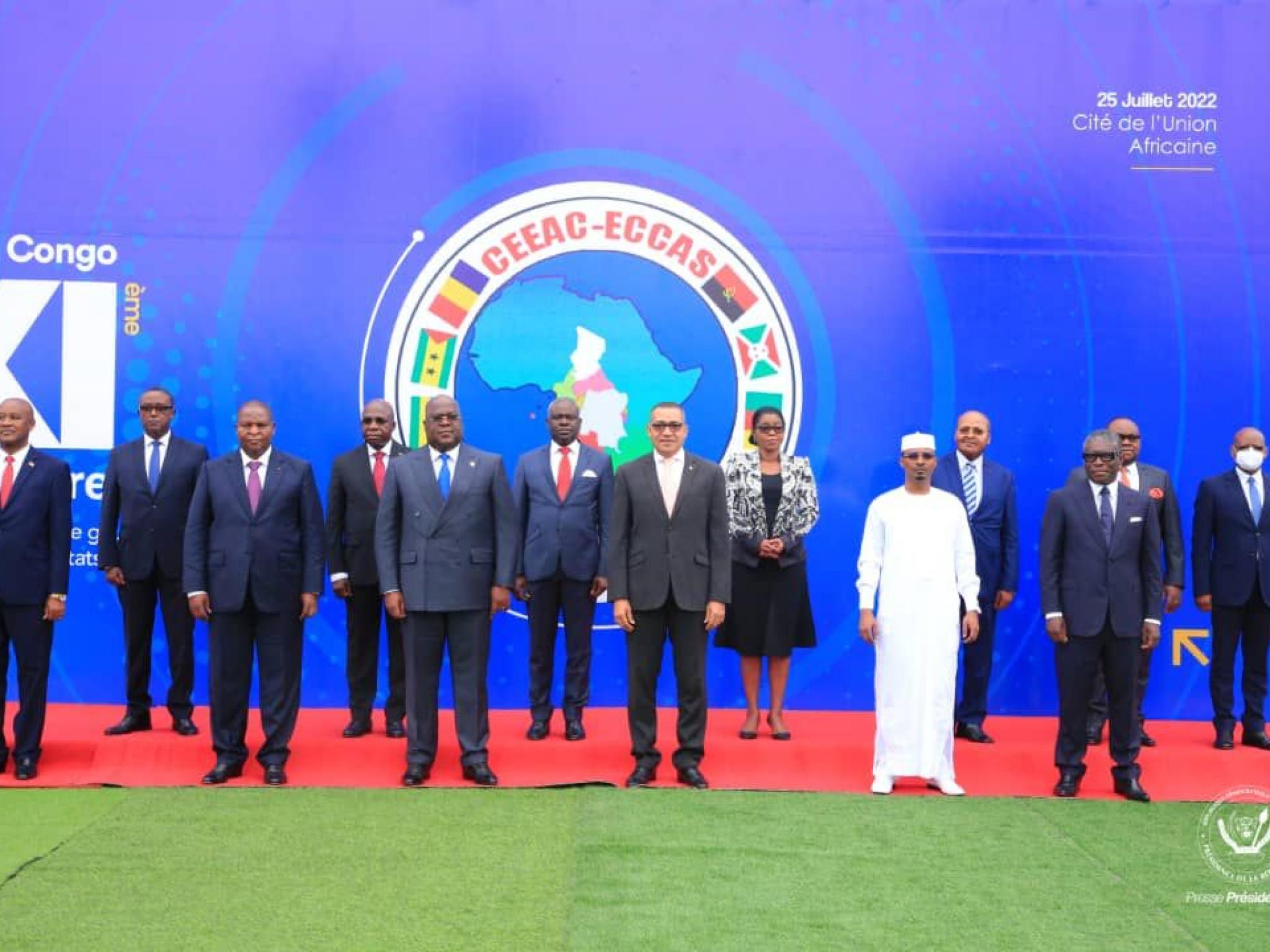 Les chefs d'États au lancement du XXI ème sommet de la CEEAC, lundi 25 juillet à Kinshasa