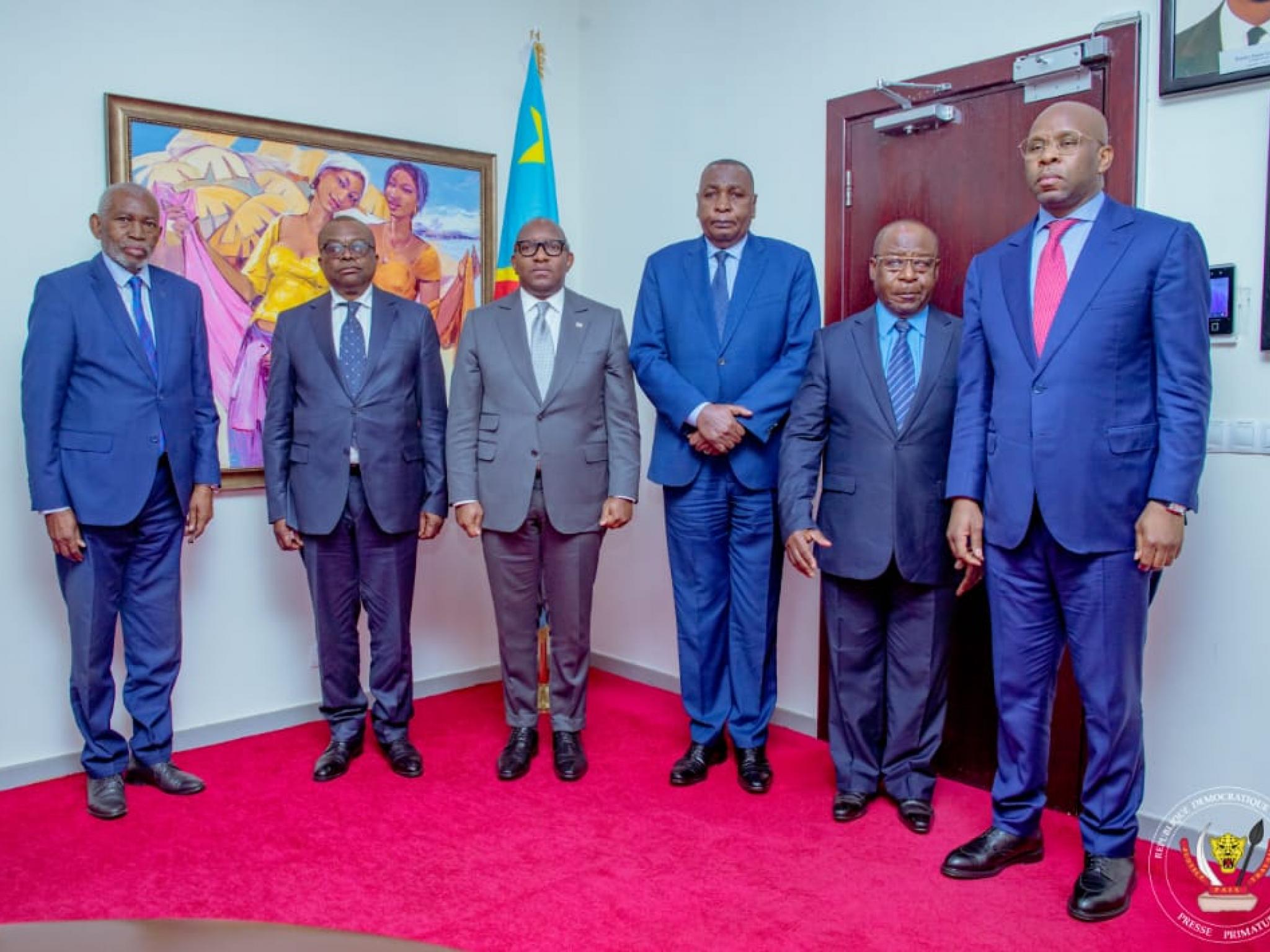 Le premier ministre Sama Lukonde et la délégation de la SNCC, mardi 27 septembre