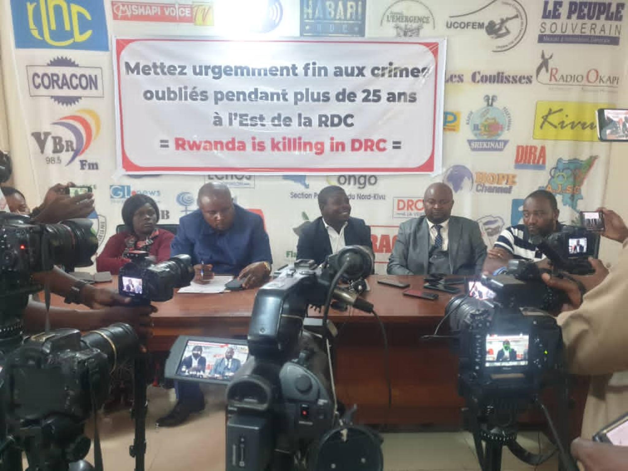 Les membres de la société civile du Nord-Kivu au cours d'un point de presse
