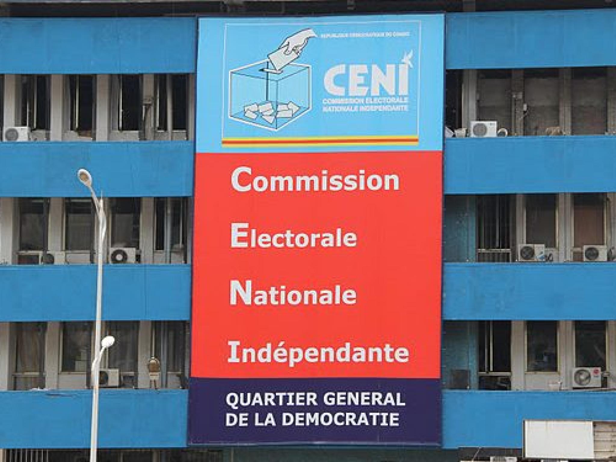 La façade du quartier général de la CENI à Kinshasa