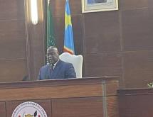 Le président Félix Tshisekedi devant les ambassadeurs accrédités en RDC , ce lundi 30 janvier
