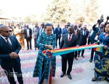 La ministre de l’Éducation nationale Raissa Malu lors de la coupure du ruban du Centre national de correction à Lubumbashi [photo d'illustration]