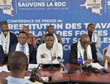 Des leaders de « Sauvons la RDC » lors du lancement du mouvement à Kinshasa [photo d’illustration]