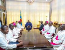 Les évêques membres de la CENCO lors d’un échange avec le Président Félix-Antoine Tshisekedi