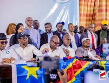 Quelques opposants congolais, membres de la coalition Article 64