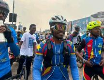 Le cycliste congolais Miguel Masaïsaï à son arrivée dans la capitale [photo d'illustration]