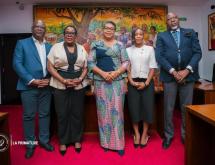 La Première ministre Judith Suminwa au sortir des échange avec une délégation du collectif des élus français originaires de la RDC