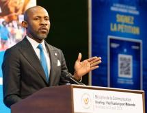 Patrick Muyaya Katembwe, ministre de la Communication et Médias, porte-parole du gouvernement de la RDC