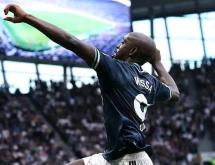 Yoane Wissa lors de sa célébration face à Tottenham.