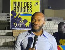 Le député national Laddy Yangotikala en plein témoignage au lancement de campagne "6 millions de voix pour justice au Congo"