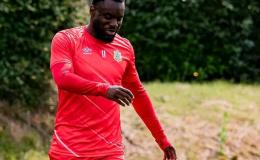 Afimico Pululu sous les couleurs du maillot d’entraînement des Léopards de la RDC