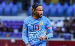 Théo Bongonda lors d'un match avec les Léopards de la RDC