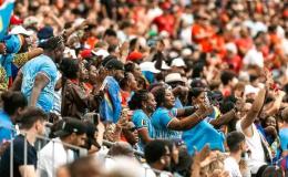Les supporters congolais lors du match RDC-Portugal