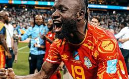 Fiston KALALA MAYELE célébrant la victoire des Léopards devant l'Ouzbékistan au mondial2026
