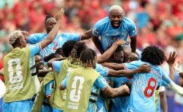 Les Léopards célébrant le but égalisateur de la RDC face au Portugal, le 17 juin 2026 dernier à Houston.