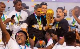 Le staff technique et les joueurs du TP Mazembe lors de la célébration de la 31è édition. [Photo d'illustration]