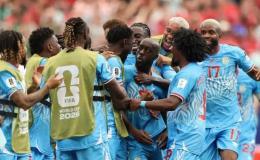 Les Léopards de la RDC en pleine célébration du premier but historique en Coupe du monde face au Portugal