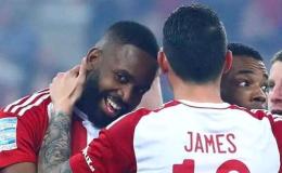 Cédric Bakambu lors d'une célébration de but à l'Olympiakos. [Photo d'illustration]