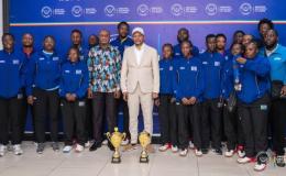 Le ministre des Sports et loisirs, Didier Budimbu, reçoit la délégation des Léopards de tennis de table, sacrés champions d’Afrique centrale