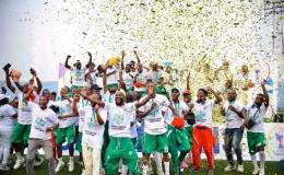 Les joueurs et le staff technique du DC Virunga célèbrent leur sacre en Coupe du Congo [Photo d’illustration]