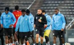 Les Léopards de la RDC lors d'une séance d'entraînement à Pretoria.