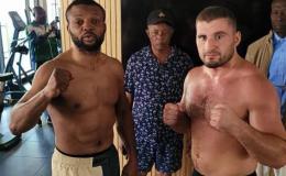 Le boxeur congolais Junior MAKABU ILUNGA et le Géorgien Irakli ALANIDZE à Kolwezi