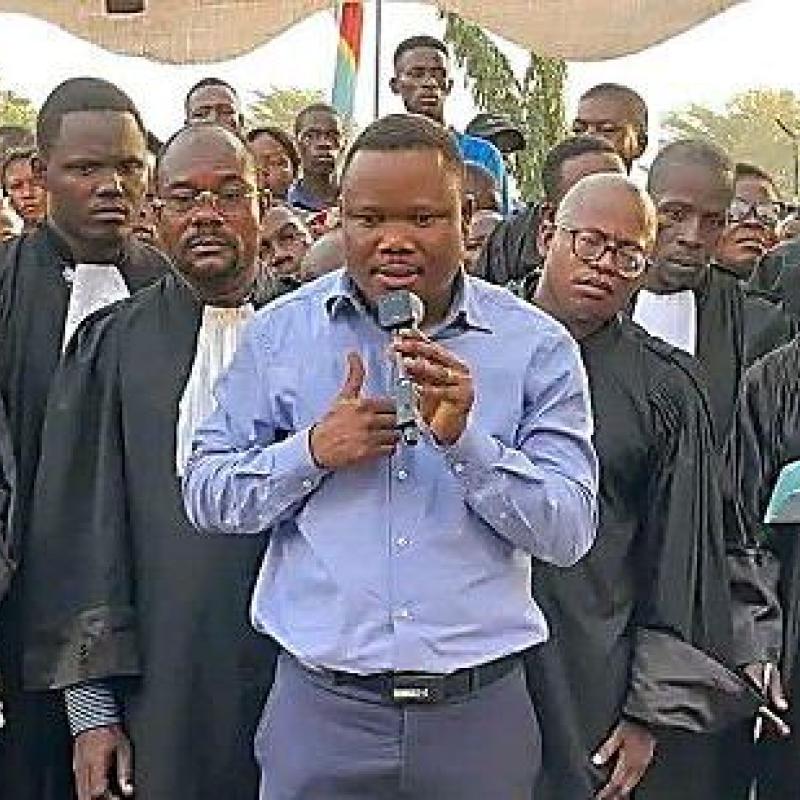 Le Dr David BALANGANAYI lors de l'une des audiences devant le TGI Kinshasa-Kinkole