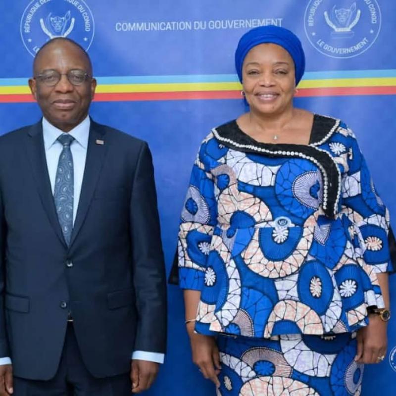 Guillaume Ngefa,  ministre de la Justice et Ève Bazaïba ministre des Affaires sociales, en RDC