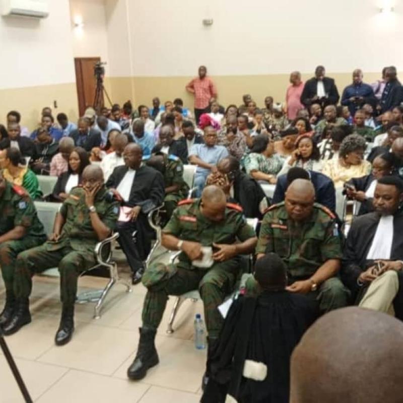 Le général Christian Tshiwewe et ses co-accusés, lors d'un procès devant la Haute Cour militaire [photo d'illustration ]