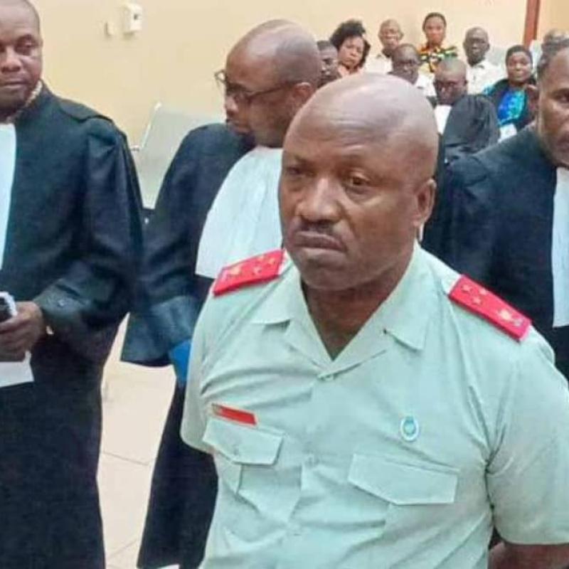 Lieutenant-général Philémon Yav Irung, lors d'une audience devant la Haute Cour Militaire