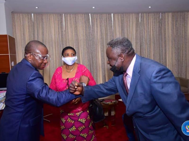 Chérubin Okende et le représentant de la CEEAC 