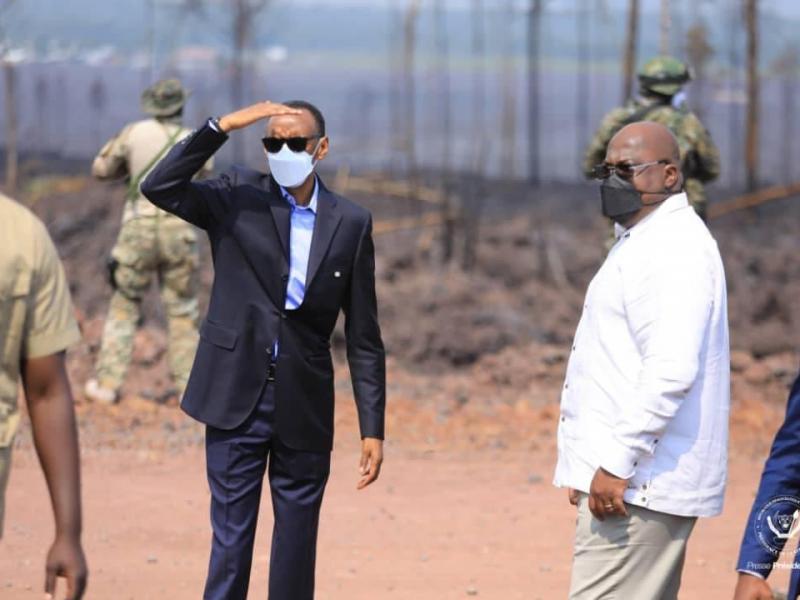 Félix Tshisekedi et Kagame à Gom