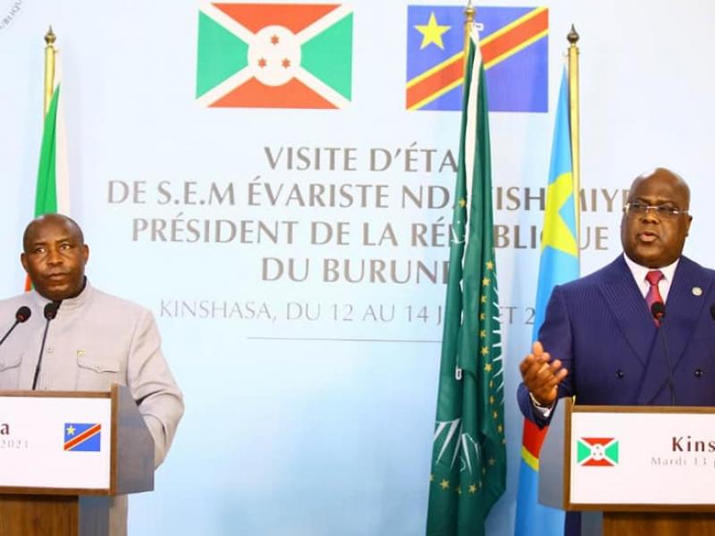 Félix Tshisekedi et Evariste Ndayishimiye Point de presse
