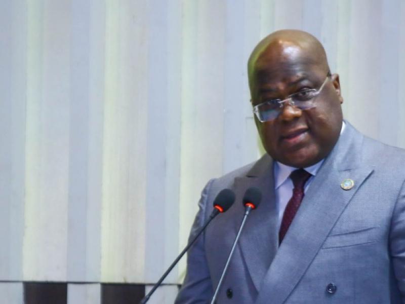 Félix Tshisekedi ouvrant le séminaire gouvernemental de l'hôtel du Fleuve, à Kinshasa