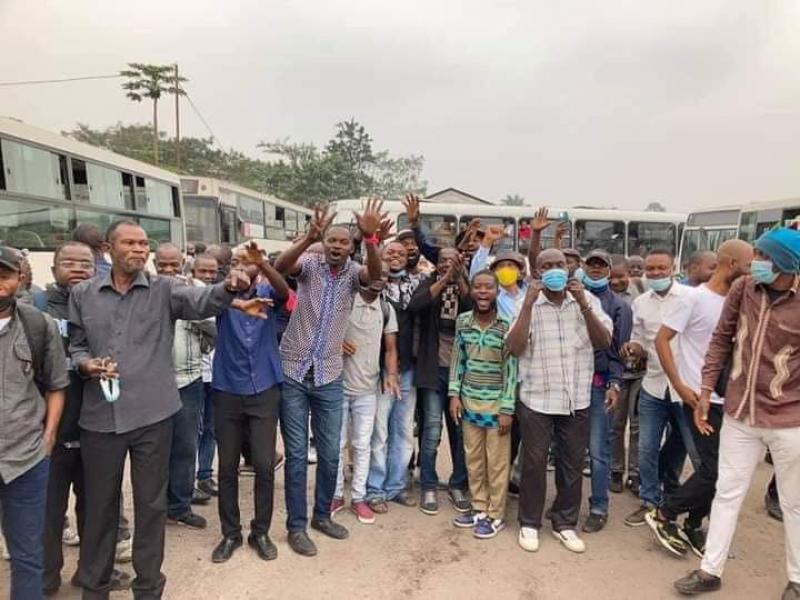 Les agents de la société congolaise de transport en commun Transco