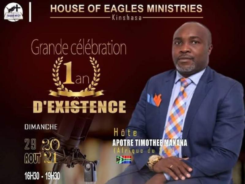 Apôtre Timothée Manana, responsable de l'église, House of Eagles ministries