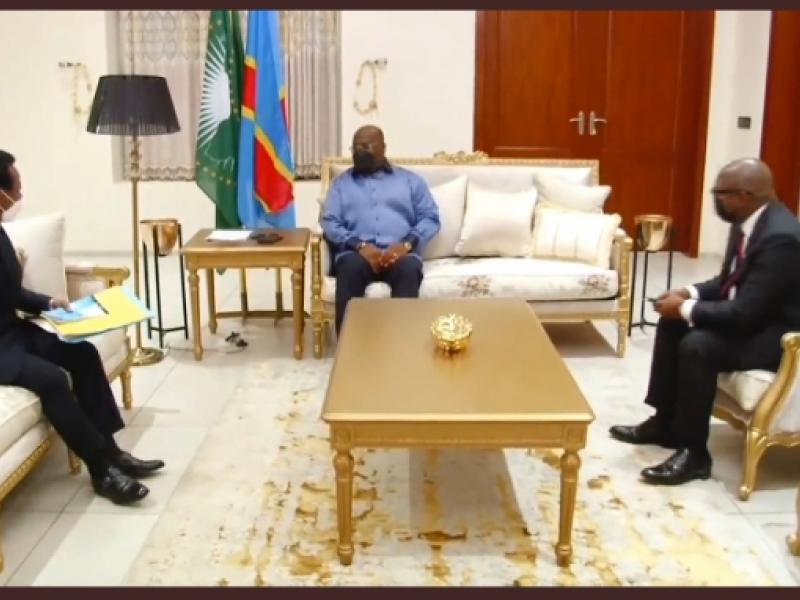 Félix Tshisekedi reçoit en audience Mboso N'Kodia et Sama Lukonde à Lubumbashi