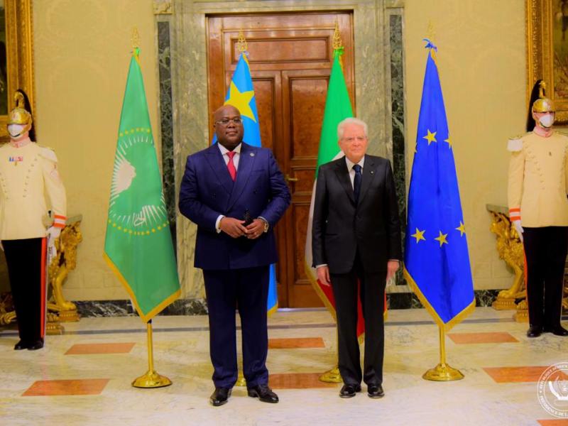 Les Présidents Félix Tshisekedi et Sergio Mattarella au Palais Quirinal