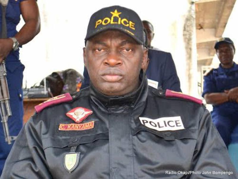 L'ancien commissaire provincial de la Police nationale congolaise, ville de Kinshasa, le général Célestin Kanyama, lors d’une parade l [photo d'archives]