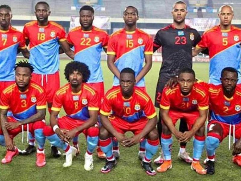 Les léopards de la RDC ay Kinshasa lors du match des éliminatoires de la CAN 2022 face aux palancas negras d'Angola.