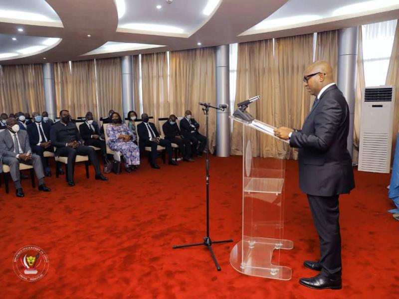 Le premier ministre Sama Lukonde ouvrant le Dialogue politique entre la RDC et les pays membres de l'Union Européenne, à Kinshasa