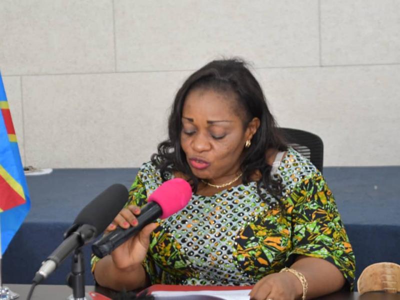 La ministre déléguée en charge des PVH-APV, Irène Esambo