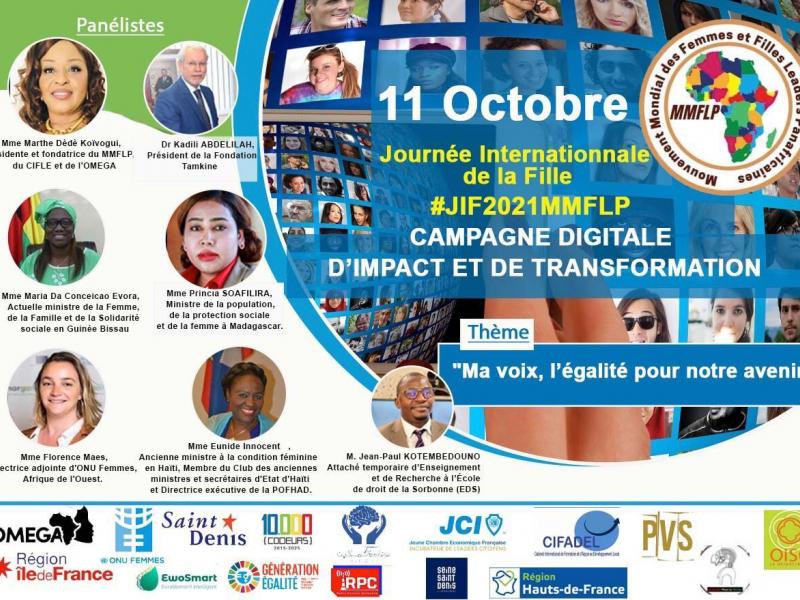 Affiche du MMFLP sur la campagne digitale à l’occasion de la journée internationale de la jeune fille.